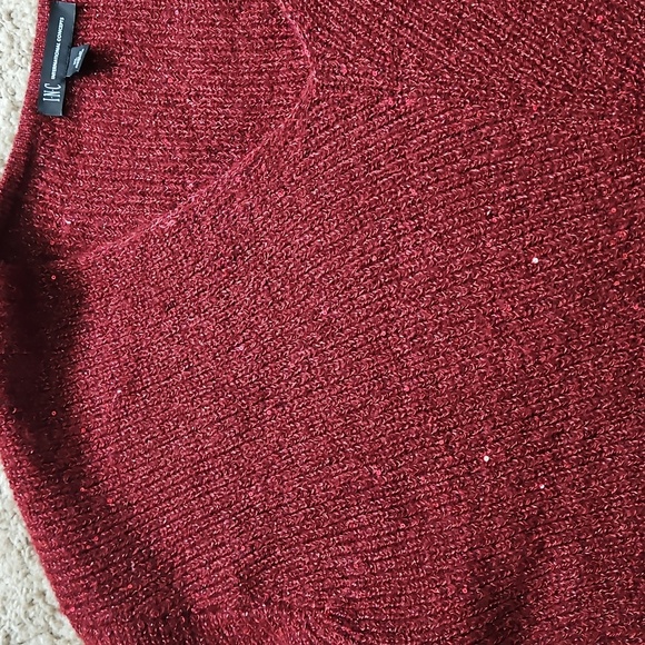 I.N.C. International Concepts Red Sweater With Subtle Red Sequin Detailing, XL - Picture 3 of 7